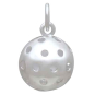 Sterling Silver 3D Pickleball Charm Back View