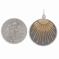 Mixed Metal Sunray Pendant with Dime