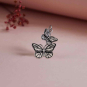 Sterling Silver Dimensional Flying Butterflies Charm 25x15mm