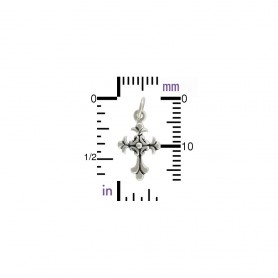 Small Sterling Silver Cross Charm - Textured 18x9mm