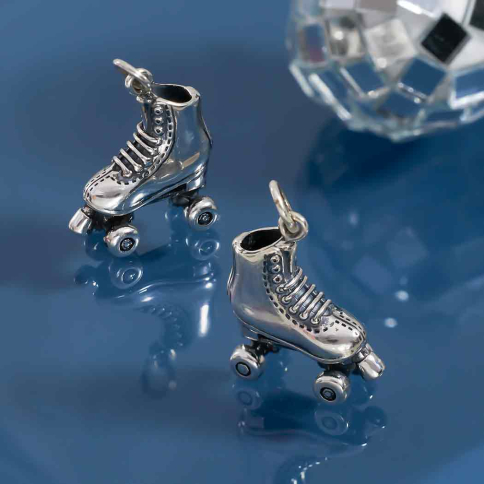 Sterling Silver Roller Skate Charm 22x16mm