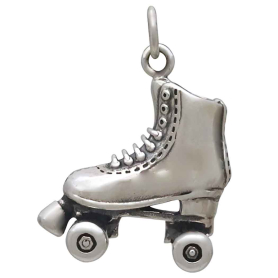 Sterling Silver Roller Skate Charm Front View