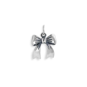 Sterling Silver Dimensional Bow Charm 18x13mm