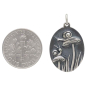 Sterling Silver Two Snails and Mushrooms Charm with Dime