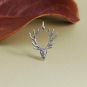 Nina Designs Sterling Silver Deer Skull with Antlers 26x19mm