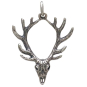 Sterling Silver Deer Skull with Antlers Front View