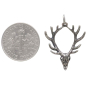 Sterling Silver Deer Skull with Antlers with Dime