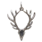 Sterling Silver Deer Skull with Antlers Back View