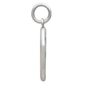 Sterling Silver Wax Seal Star And Moon Oval Charm Side View