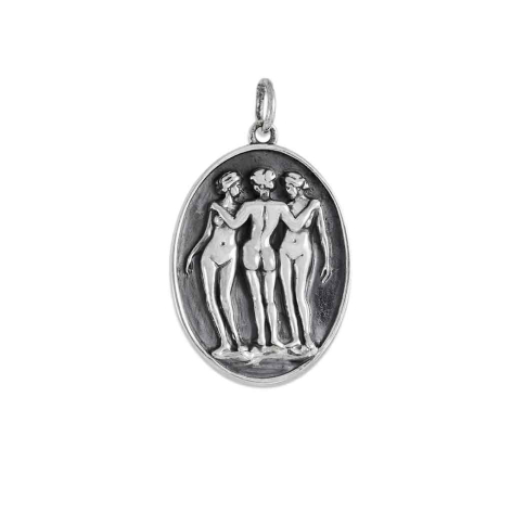 Nina Designs Sterling Silver Three Graces Pendant 27x17mm