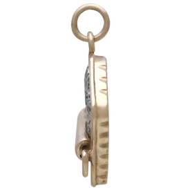 Sterling Silver and Bronze Sardine Can Charm Side View