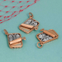Sterling Silver and Bronze Sardine Can Charm 25x18mm