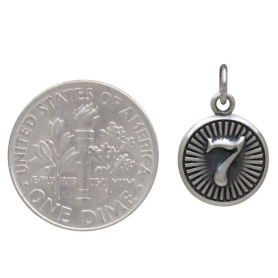 Sterling Silver Lucky 7 Coin Charm with Dime