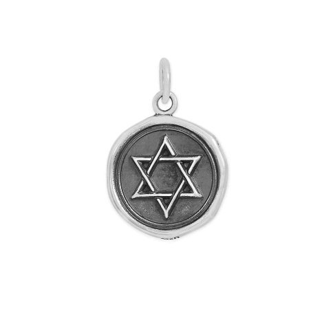 Nina Designs Sterling Silver Wax Seal Star of David Charm 20x13mm