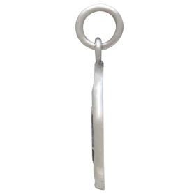 Sterling Silver Wax Seal Star of David Charm  Side View