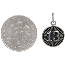 Sterling Silver Lucky 13 Coin Charm with Dime