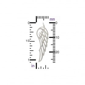 Sterling Silver Wing Charm 27x8mm