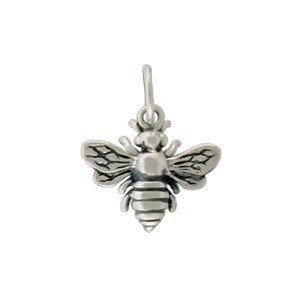 Sterling Silver Bee Charm 14x12mm