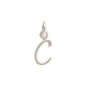 Sterling Silver Initial Charm Letter C 14x5mm