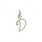 Sterling Silver Initial Charm Letter D 14x7mm