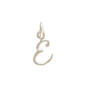 Sterling Silver Initial Charm Letter E 14x5mm