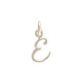 Sterling Silver Initial Charm Letter E 14x5mm