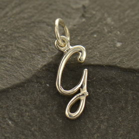 Sterling Silver Initial Charm Letter G 17x6mm
