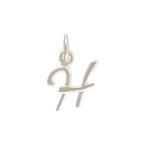 Sterling Silver Initial Charm Letter H 15x8mm