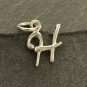 Sterling Silver Initial Charm Letter H 15x8mm