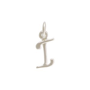 Sterling Silver Initial Charm Letter I 15x5mm