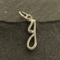 Sterling Silver Initial Charm Letter J 17x4mm