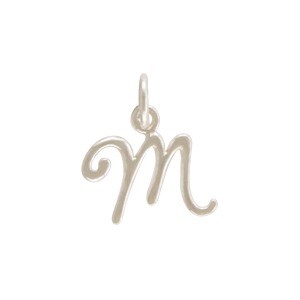 Sterling Silver Initial Charm Letter M 14x13mm