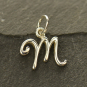 Sterling Silver Initial Charm Letter M 14x13mm