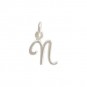 Sterling Silver Initial Charm Letter N 14x9mm