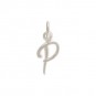 Sterling Silver Initial Charm Letter P 15x7mm