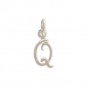 Sterling Silver Initial Charm Letter Q 15x6mm