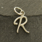 Sterling Silver Initial Charm Letter R 15x8mm