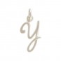 Sterling Silver Initial Charm Letter Y 18x8mm