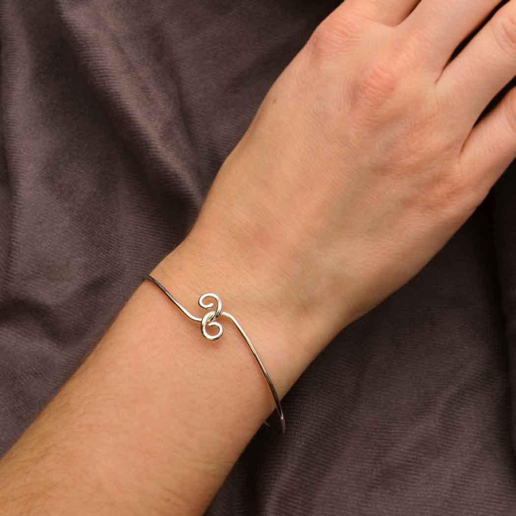Sterling Silver Charm Bracelet - Twist Closure Small