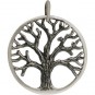 Sterling Silver Textured Tree of Life Pendant 26x22mm