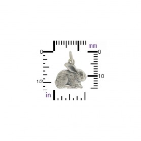 Sterling Silver Realistic Rabbit Charm 15x13mm