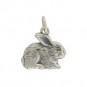 Sterling Silver Realistic Rabbit Charm 15x13mm