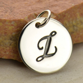 Silver Initial Charm Cursive Letter Charm Z DISCONTINUED