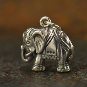 Silver Elephant Charm - Animal Charms 17x13mm DISCONTINUED
