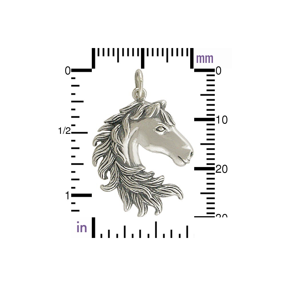 Sterling Silver Horse Charm 30x20mm