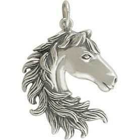 Sterling Silver Horse Charm 30x20mm