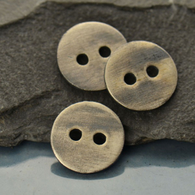 Silver Jewelry Button w Two Hole Patina Finish DISCONTINUED