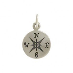Sterling Silver Compass Charm