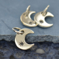 Sterling Silver Crescent Moon Charm 12x7mm