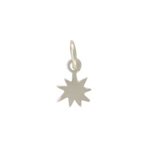 Sterling Silver Tiny Starburst Charm 12x6mm DISCONTINUED